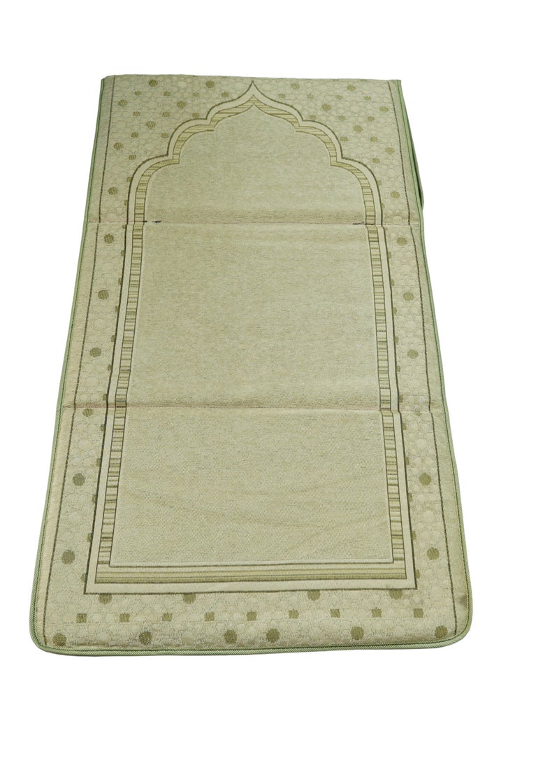 Yuwell Foldable Prayer Mat with Back Support & Carrying Bag, 2-in-1 Prayer Rug Sajadah, Anti-Slip Islamic Salah Mat 110×60CM for Men & Women, Portable Ramadan & Eid Gift Beige - Image 4